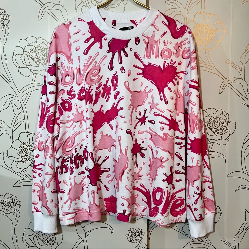 Love Moschino White Pink sweatshirt